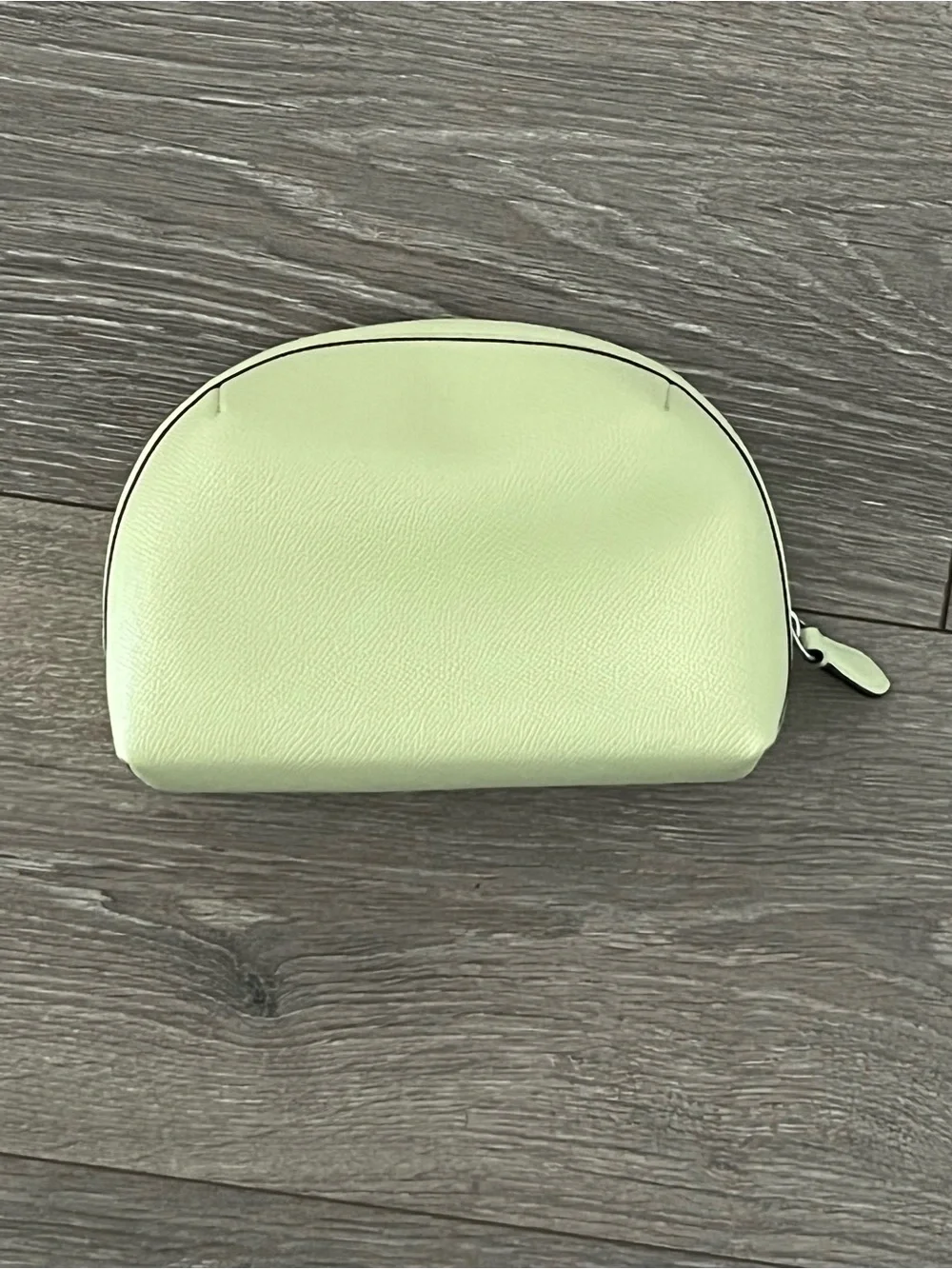 NWOT Coach Rexy Guitar Yellow Leather Zip Cosmetic Pouch with Rexy Enamel Accent